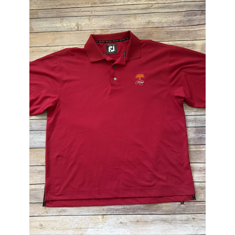 FootJoy Polo Shirt Men Large Kiawah Golf Performance FJ Prodry Pique Red